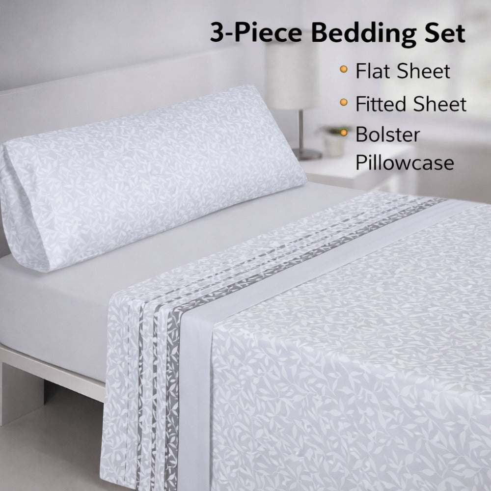 Juego de Sábanas 3 Piezas Estampadas Microfibra – Sábana Bajera Ajustable + Sábana Encimera + Funda Almohada, Suave y Antiárrugas, Cama 90 105 135 150 180, Poliéster microfibra