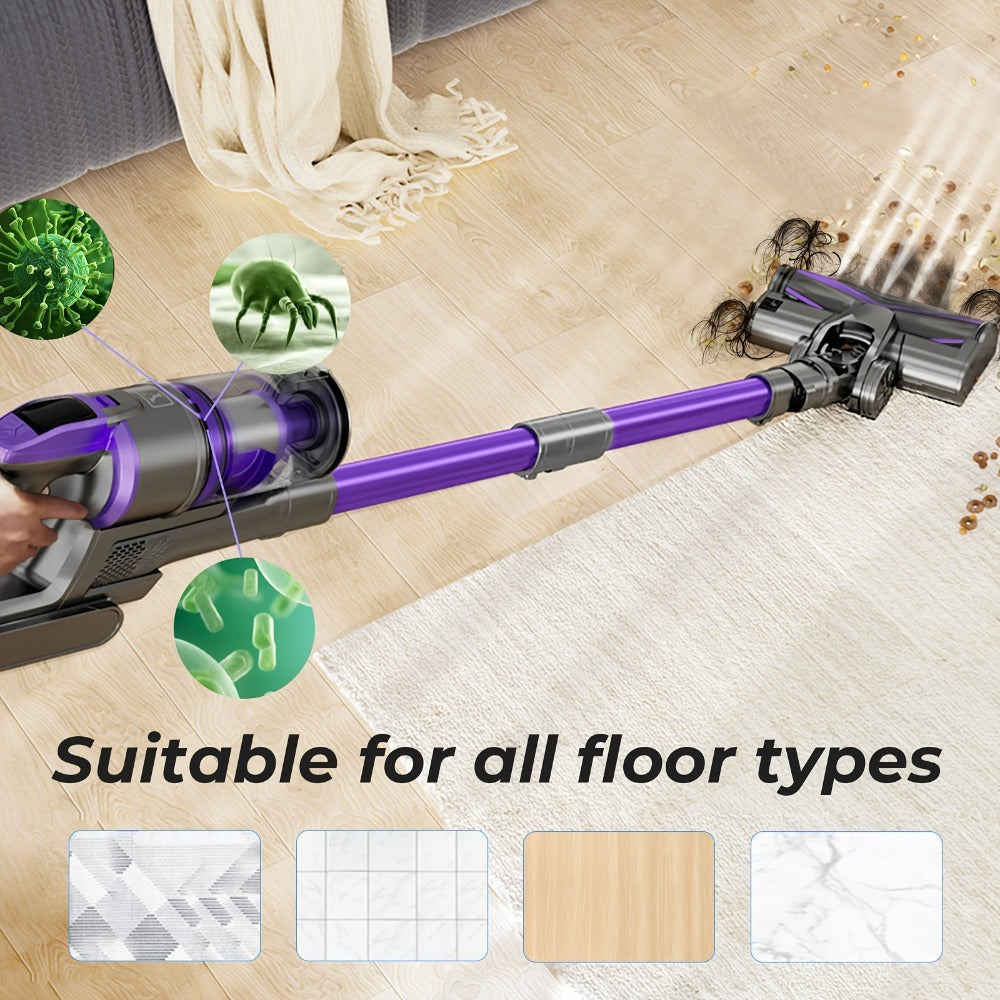 Aspiradora inalámbrica Yanhama/ 78000PA/ Aspiradora inalámbrica 8 en 1/ con cepillo antienredos/ 70 minutos de autonomía/ Aspiradora inalámbrica con pantalla LED/ Aspiradora de mano para pelo de mascotas, suelos duros, alfombras, limpieza de primavera del