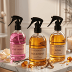 Intense Collection - Lote de 3 piezas de perfume en spray de 250ML para interiores y textiles, Wood Intense, Aisha, Rose Vanilla