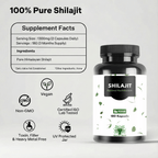 Cápsulas de Shilajit con Ácido Húmico y Minerales Traza – 1300 Mg por Dosis – 180 Cápsulas Veganas – Suplemento de Mumijo Shilajit para Adultos