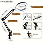 Lupa con luz LED ajustable | Lectura reparación precisión y manualidades