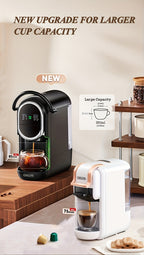 Cafeteras de cápsulas | CAFELFFE Cafetera Multifuncional de Cápsulas, 7 Niveles de Control Preciso del Agua, Compatible con Cápsulas Nes*
