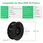 Filamento PETG 1.75mm 11Lbs 2.2LBS (1Kg)/Carrete de Alta Precisión Buena Resistencia al Impacto Filamento para Impresora 3D Negro Blanco Gris Materiales para Impresora 3D