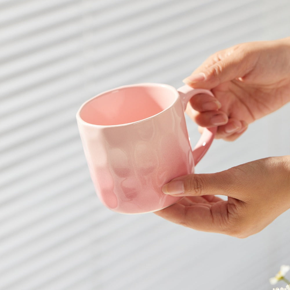 4 piezas, 360 ml, Ø 8,5 cm, juego de vajilla de cerámica, tazas de vidrio, tazas de café, tazas, tazas de té, vasos de jugo, para 4 personas, adecuado para familias, restaurantes, cafeterías, fiestas, cerámica de alta calidad, fácil de limpiar, utensilio