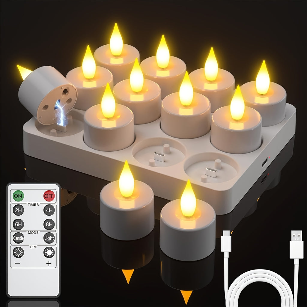 Velas de té LED sin llama con mando a distancia | Bodas, fiestas y decoración del hogar