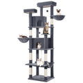 Rascador Grande para Gatos, Rascador de 216 Cm, Gatos Grandes, Estable con Rascadores, 2 Casas Cómodas para Gatos, 2 Perchas, 2 Cestas, Hamaca, Para Uso en Interiores