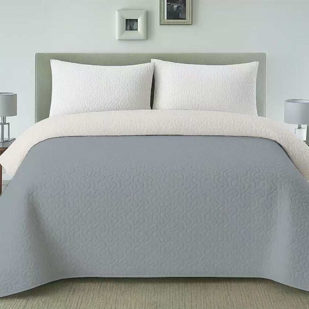 Colcha Bouti Verano Multiuso Reversible con Diseño de Cuadros Acolchados, Cubrecama Ligero de Verano y Entretiempo para Camas de 90 a 150, 100% Poliéster Suave (Solo Colcha, No incluye Fundas de Almohada)