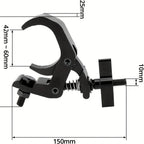 8 ganchos ajustables de aleación de aluminio para luces de escenario, ganchos de color negro para luces par, ganchos para luces de haz, gancho para faros delanteros para luces de escenario al aire libre, se adaptan a trusses o tuberías de diámetro de 1.57