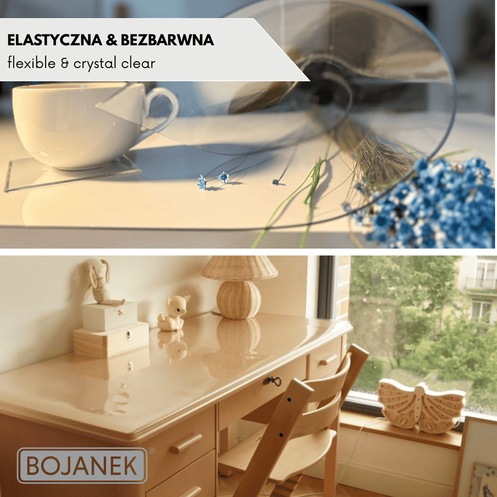 Mantel Protector con PVC de 2mm - Ancho 90cm - Mantel de Vidrio Suave Transparente Resistente a Arañazos y Agua, Protector de Mesa Fácil de Limpiar, Papel de Mesa Duradero para Cocina, Comedor, Restaurante, Oficina y Hogar - 90X90cm, 90X100cm, 90X110cm, 9