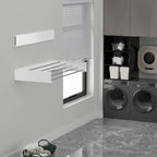 Mikomika Tendedero Plegable Montar en Paredes - Retrctil - Tendedero Plegable de 80cm para Interiores o Exteriores -y Compacto Que Ahorra de Espacio, Capacidad para 30Kilos, Cuenta con 6 barras de 80cm aluminio de alta resistencia (T001 1999)