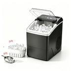 Máquina de cubitos de hielo, pequeña máquina para hacer hielo, con dos tamaños diferentes de cubitos, autolimpiable, asa portátil, perfecta para cocina, camping, autocaravana, fiestas, imprescindible para el verano, ideal para días calurosos
