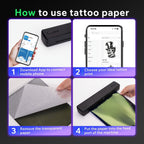 Impresora portátil sin tinta D810B, impresora inalámbrica de viaje, máquina térmica para tatuajes, compatible con papel térmico A4 y carta estadounidense, compatible con teléfonos móviles y portátiles, adecuada para negocios, viajes, oficina y hogar