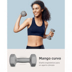 2 piezas - mancuernas de mango curvo ergonómico 0,5 kg / 1 kg / 1,5 kg / 2 kg / 3 kg / 4 kg / 5 kg / 6 kg un par de equipos de entrenamiento de peso de fitness de gimnasio doméstico no deslizante equipo de entrenamiento de yoga gris para hombres y mujeres
