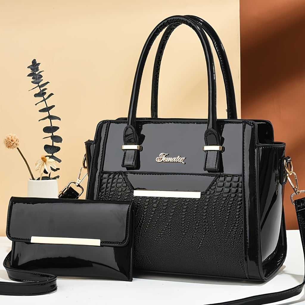 Bolso de mano con estampado de cocodrilo 2026, bolso de moda para mujer, nuevo bolso de hombro, bolso cruzado, bolso tote pequeño, juego de 2 piezas, bolso para madre e hija
