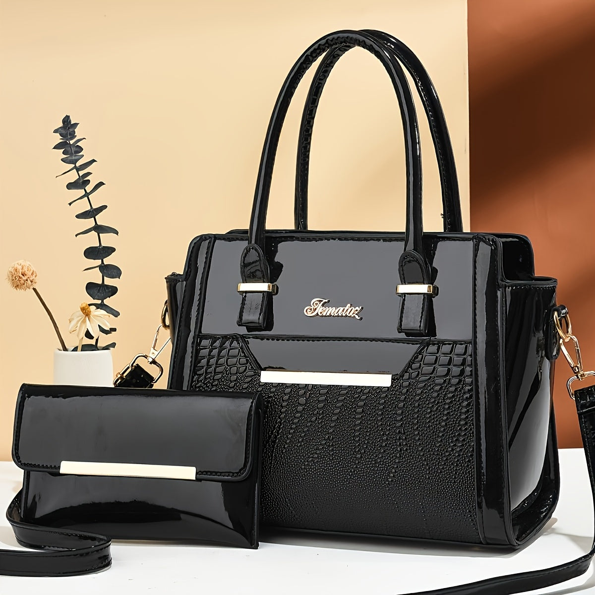 Bolso de mano con estampado de cocodrilo 2026, bolso de moda para mujer, nuevo bolso de hombro, bolso cruzado, bolso tote pequeño, juego de 2 piezas, bolso para madre e hija