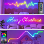 Tira de Luz LED RGB Neon de 30m/20m/15m/10m/5m con Sincronización Musical, Tira Flexible de 24V con Aplicación y Control Remoto, Tira de Luz Exterior IP"67", Ideal para Dormitorio, Habitación y Decoración Exterior
