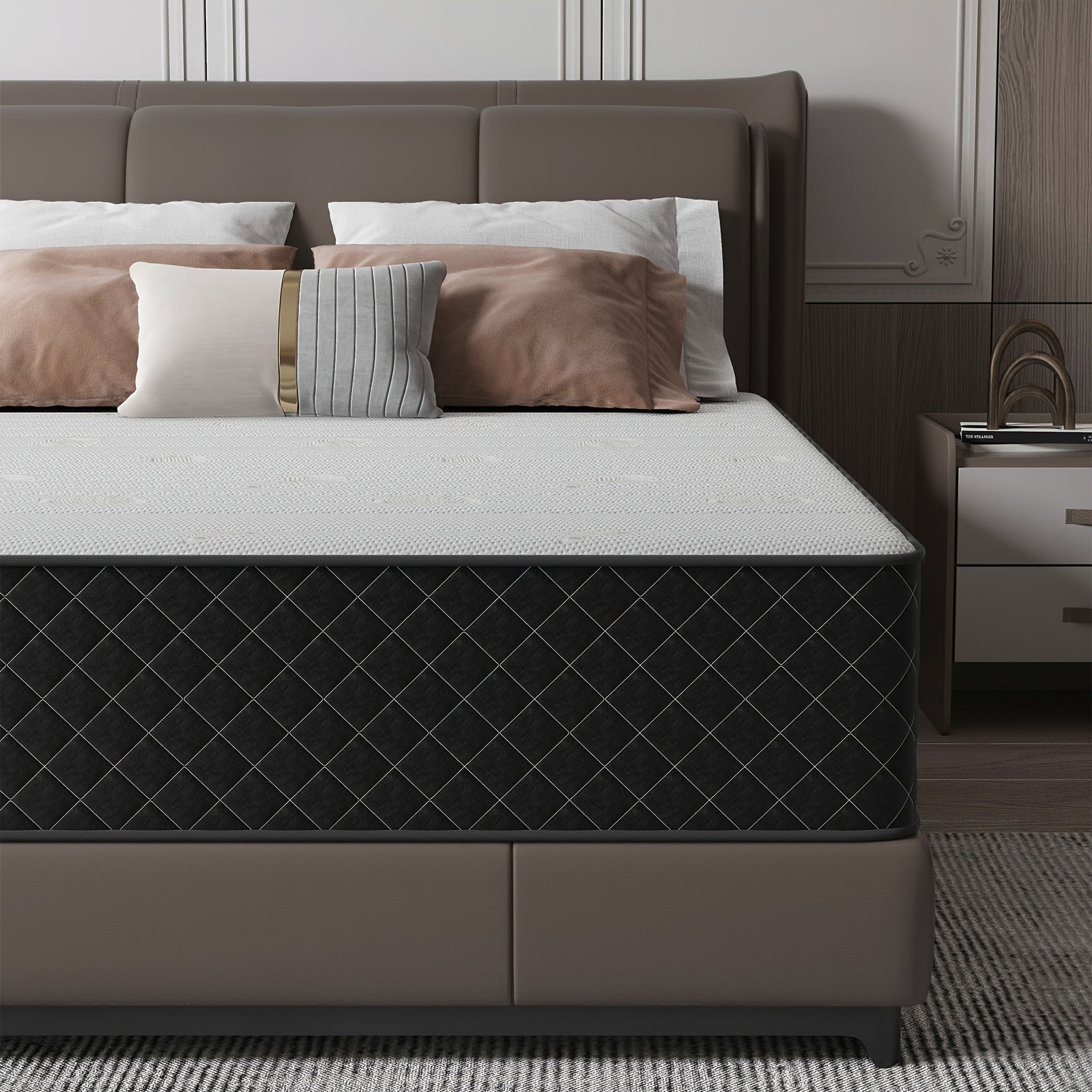 Colchón 140 x 200 cm - Dureza H3, colchón híbrido de muelles ensacados y espuma viscoelástica en caja para soporte máximo y alivio de presión, colchón de cama