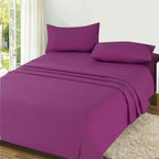 Juego de Sábanas Ligero Suave Fresca 4 Piezas para Cama de 90/105/135/150 cm – 100%Microfibra – Incluye Sábana Bajera Ajustable con borde elástico de 25 cm de profundidad, Sábana Encimera y 2 Fundas de Almohada – Suave, Transpirable y Confortable