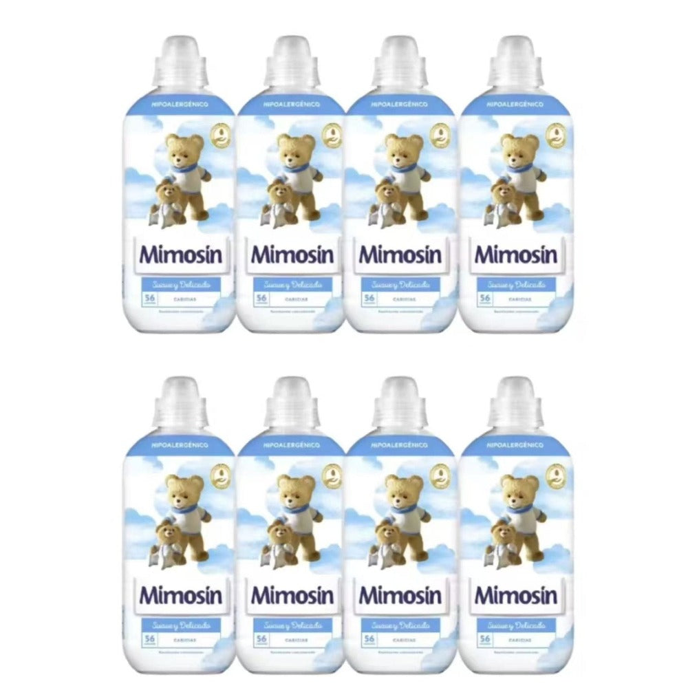 PACK de 8 - Mimosín suavizante concentrado extra fragancia Azul Vital fresh 8 botellas de 56 dosis- Mimosín suavizante concentrado hipoalergénico Suave y Delicado Caricias- Concentrado Sueño de Jazmin