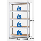 Estantería Metálica Galvanizada Nyana Home 875kg 5 Baldas 180x90x40cm