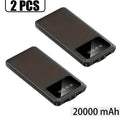 Baterías externas | 20000mAh-2pcs Banco de Energía Móvil de Gran Capacidad, Carga para Dispositivos Móviles, Pantalla LED/ Doble Interfaz de