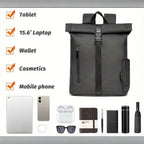 Mochila Enrollable para Hombre, Mochila Mujer para Portátil 15.6 Pulgadas, Moquera de Viaje Ligera para Hombre y Mujer de 21-25L, Bolso Escolar con Múltiples Compartimentos, Mochila Duradera de Capa Suave para Deportes al Aire Libre, Trabajo.