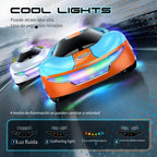 Coche de juguete, Coche RC de acrobacias y deriva, Nuevo estilo de automóvil eléctrico de energía, con pila de carga (sin función de batería de almacenamiento), con control remoto de mango y correa de muñeca, con efectos de iluminación y efectos de rociad