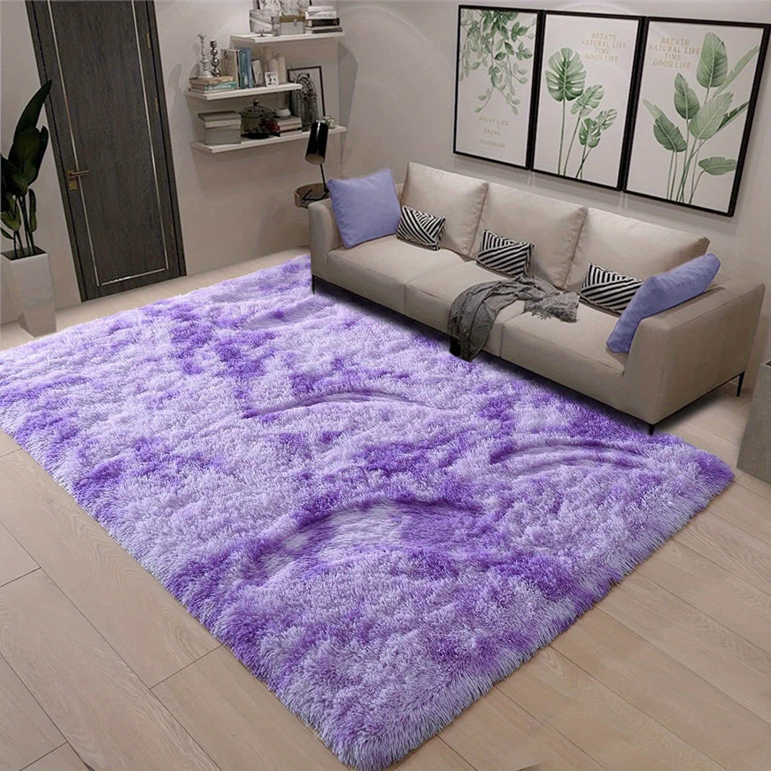 1 alfombra suave de felpa, alfombra de felpa antideslizante, alfombra suave de felpa para mesita de noche, alfombra tie-dye para sala de estar, decoración del hogar, alfombra para dormir mascotas, alfombra para dormitorio y sala de estar, decoración de la