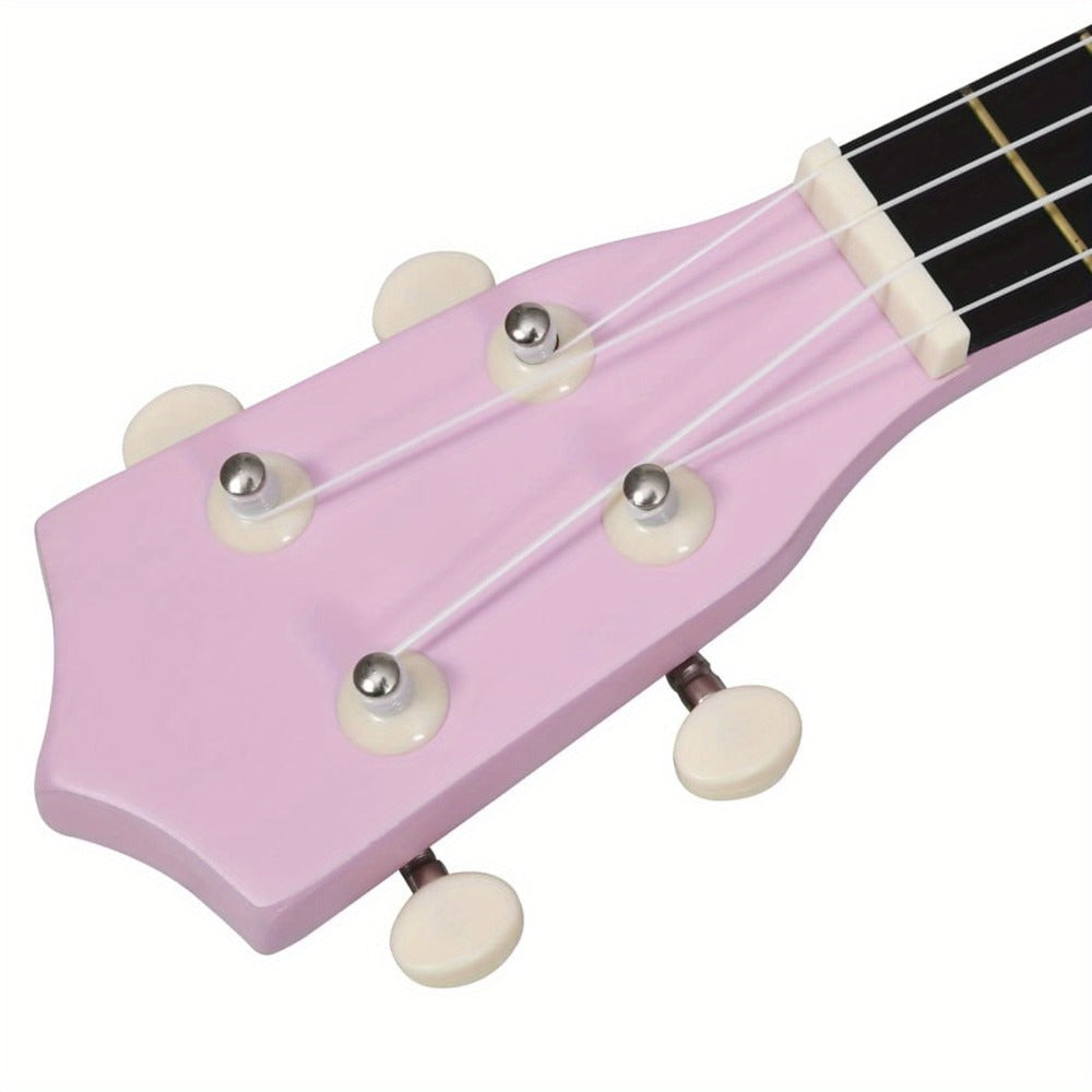 Set de Ukulele Soprano de Tilo con Bolsa y 2 Púas Escala para Instrumento Cuerda Instrumento Guitarra Hawaiana Uke Rosa 53.34 cm
