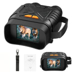 Binoculares de Visión Nocturna - Cámara con Zoom Digital 10X, Alcance de 800m, USB/Recargable, Pantalla Grande de 2.8", Binoculares HD Profesionales de Viaje de Aventura, Binoculares Portátiles Ligeros de Mano para Adultos - Ideales para Caza, Camping y V