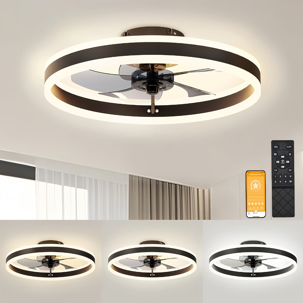 Ventilador de techo con luz y aplicación para dormitorio y sala de estar | Control Remoto