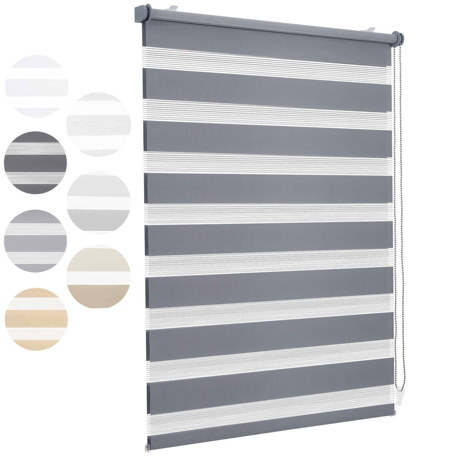 Persianas enrollables | Sekey Persiana de Doble Rodillo Sin Perforaciones, Montaje con Clip, Doble Cortina de Rodillo para Ventanas, Control de