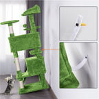 Costoffs Poste para Rascar de Gatos de 138 cm, Árbol Resistente con Pelota de Juego y Cueva para Gatos, Torre de Rascado y Escalada para Gatos, Casa para Gatos
