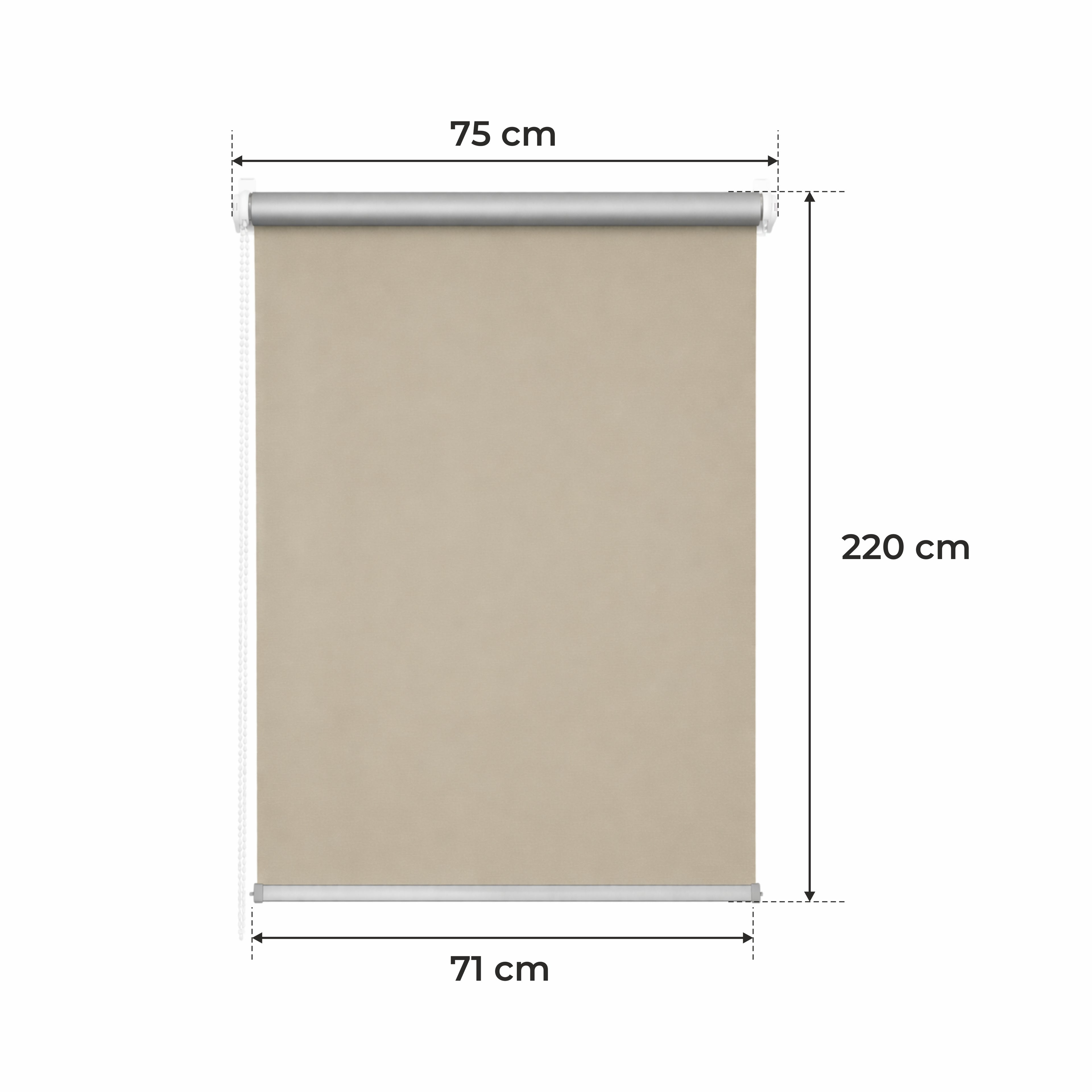 Persiana Térmica • BEIGE • 32 Tamaños • BOJANEK TERMO • Manijas Ajustables • Instalación en Ventana Sin Taladro • Mecanismo de Cadena • Protección Solar y Térmica • Perfecta para Sala de Estar, Dormitorio, Cocina, Oficina • Persiana Térmica Blanca Día Noc