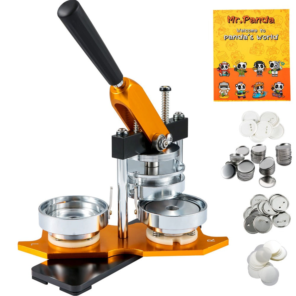Máquina para hacer botones VEVOR, kit de prensa para hacer insignias de 75 mm (3 pulgadas), máquina para hacer pines de regalo para niños, suministros para hacer botones con 500 piezas de botones y cortador de círculos & libro mágico