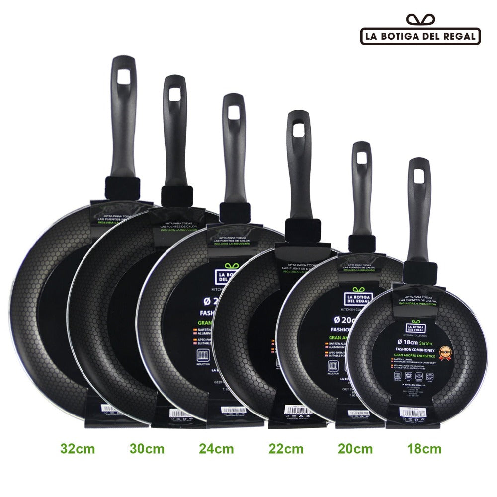 Sartén de cocinar | Sartén multifuncional para hogar | Sartén de aluminio sin revestimiento antiadherente | Exclusiva para inducción y cocina de gas | Utensilio de cocina universal de sartén plana