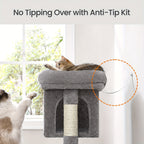 Árboles y torres para gatos | Árbol para Gatos, Torre de 74 cm, M, Condominio para Gatos Medianos hasta 5 kg, Percha Grande, 2 Cuevas y Rascador