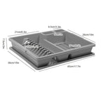 1pc Cesta de drenaje de cocina, escurridor de platos, escurridor de fregadero, gris, con soporte inferior para fregadero, base de bandeja de goteo, drenaje rápido, resistente y duradero, adecuado para escurrir platos, palillos y cucharas