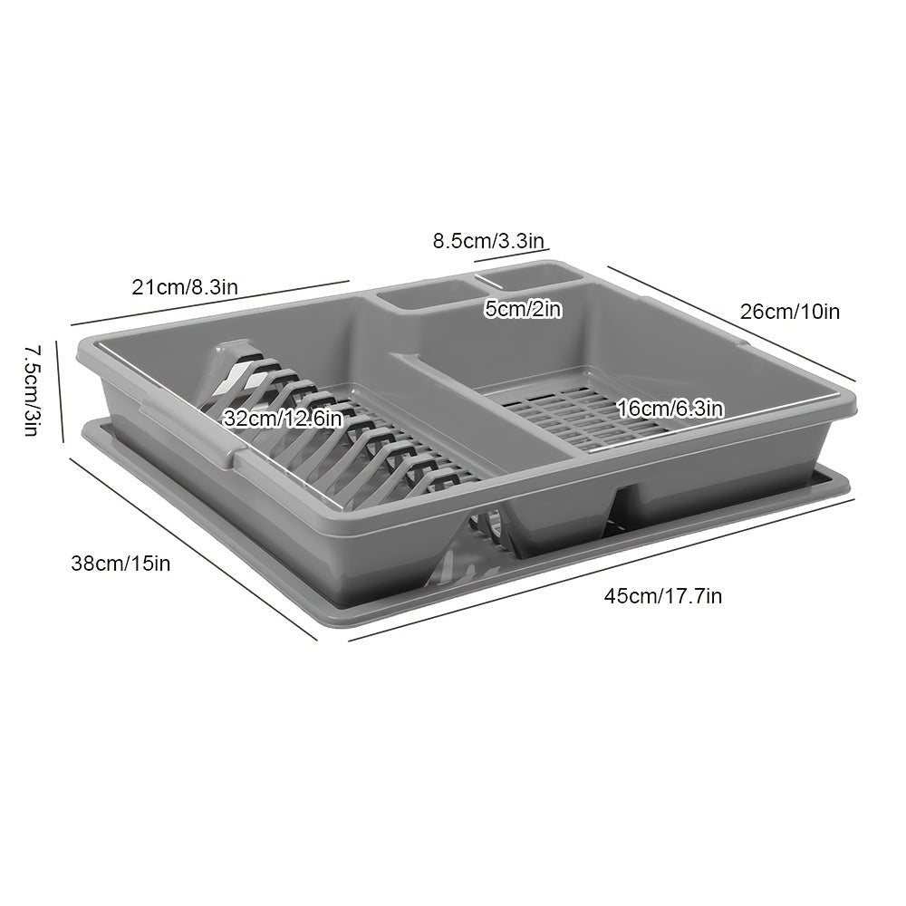 1pc Cesta de drenaje de cocina, escurridor de platos, escurridor de fregadero, gris, con soporte inferior para fregadero, base de bandeja de goteo, drenaje rápido, resistente y duradero, adecuado para escurrir platos, palillos y cucharas
