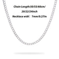 Collar de cadena cubana de 7 mm en plata de ley 925, adecuado tanto para hombres como para mujeres, estilo punk, hip-hop y rock, ideal para uso diario casual y formal, para entusiastas de la moda de moda, Halloween, Navidad, regalos de cumpleaños, regalos