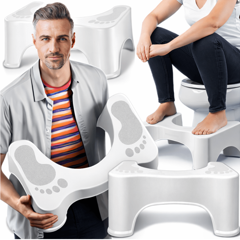 Escabel ergonómico para inodoro, 17 cm, plataforma de baño, 42 cm, escabel reciclado para inodoro, antideslizante para adultos y niños, 1 unidad