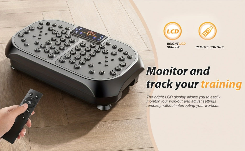 Plataforma de vibración inteligente con ajuste de 99 posiciones, masaje electromagnético y almohadilla Shiatsu para pies | Música USB, banda de resistencia | Plataforma de adelgazamiento silenciosa para pérdida de peso, escultura muscular, entrenamientos