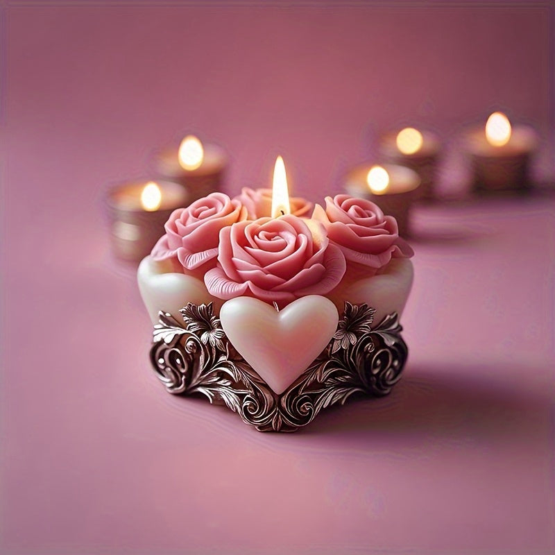 Juego de 4 moldes para velas con forma de rosa - Crea velas fragantes y llamativas para decorar, resina epoxi y arcilla - ¡Regalo ideal para entusiastas!