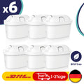 Paquete de 6 cartuchos de filtro de agua para jarra con filtro de agua B, jarra y hervidor con filtro de agua - Elemento filtrante de carbón activado para uso doméstico y exterior, reduce el cloro, la cal y las impurezas para un gran sabor