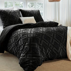 Juego de edredón con funda de almohada jacquard bohemio de 2/3 piezas, suave, agradable para la piel, cómodo, transpirable, lavable a máquina con cierre de cremallera, universal para las cuatro estaciones, fácil, lujoso, adecuado para dormitorios, habitac