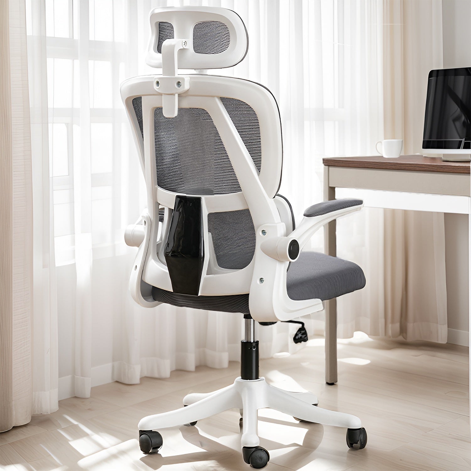 Silla de oficina | Adecuado para Escritorios y Sillas Portátiles de Oficina en Casa con Reposabrazos, Sillas de Soporte Lumbar, Sillas de Oficina