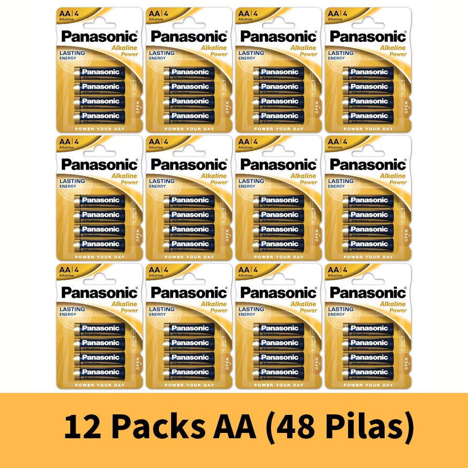 Baterías Alcalinas AA/AAA (LR6/LR03) 1.5V - 24/48piezas Baterías Panasonic Baterías de Juguetes Baterías de Control Remoto - Energía Duradera y Confiable | Para Controles Remotos, Ratones, Linternas, Relojes Despertadores | Marca Panasonic