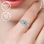 Anillo de moda exquisito para mujer de plata de ley 925 PM:D30, con incrustaciones de piedra natural, un anillo de joyería para mujer hermoso y de alto valor, de lujo ligero, exquisito y elegante, adecuado para viajes, festivales, vacaciones, cumpleaños y