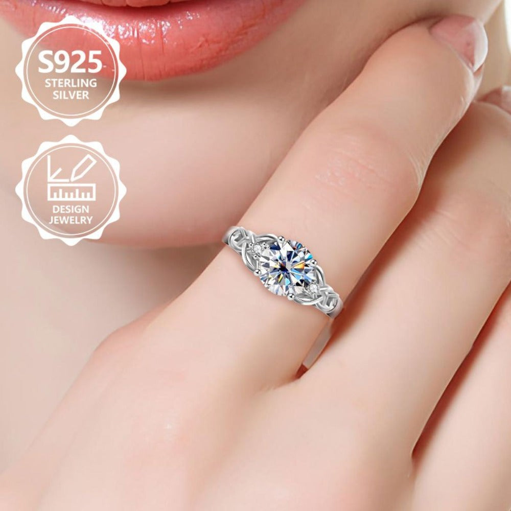 Anillo de moda exquisito para mujer de plata de ley 925 PM:D30, con incrustaciones de piedra natural, un anillo de joyería para mujer hermoso y de alto valor, de lujo ligero, exquisito y elegante, adecuado para viajes, festivales, vacaciones, cumpleaños y