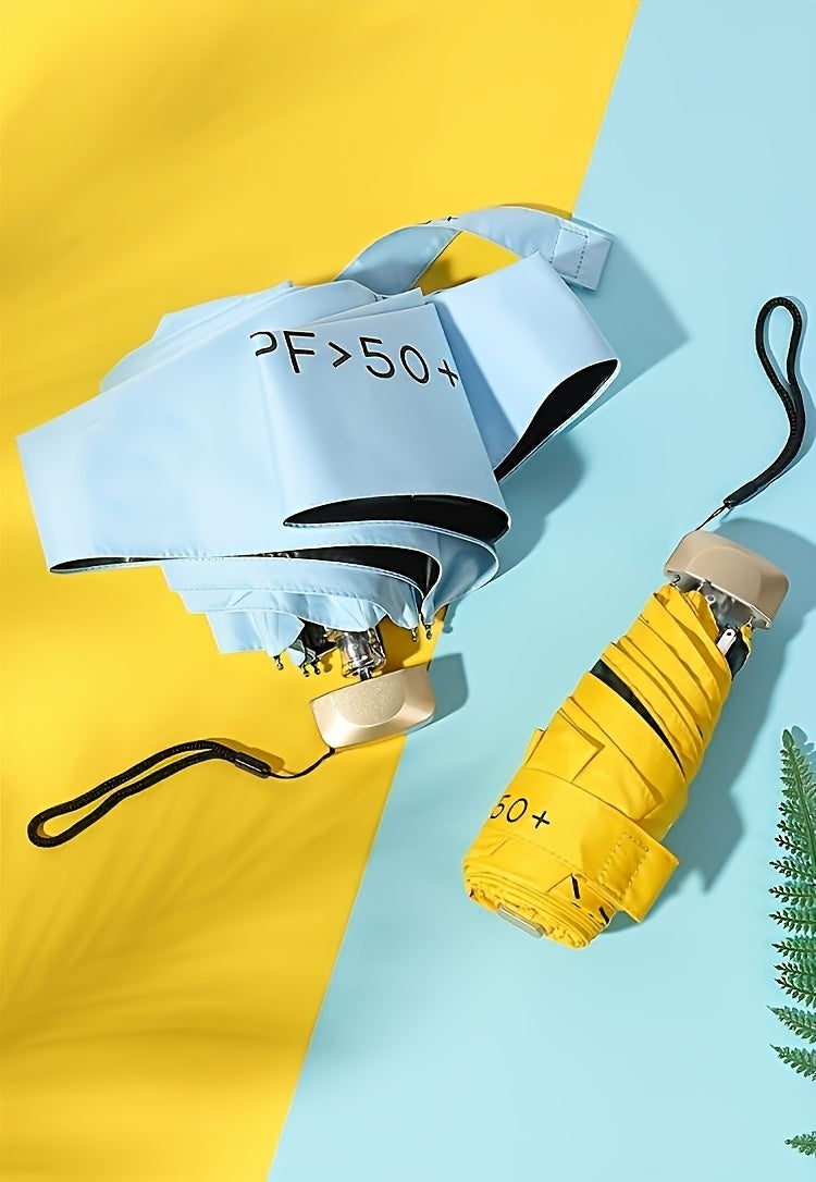 Paraguas plegable compacto de 1 pieza, disponible en 11 colores, paraguas de viaje, paraguas portátil ligero, miniparaguas de sol de moda para hombre, paraguas de viaje de bolsillo, regalo para mujer